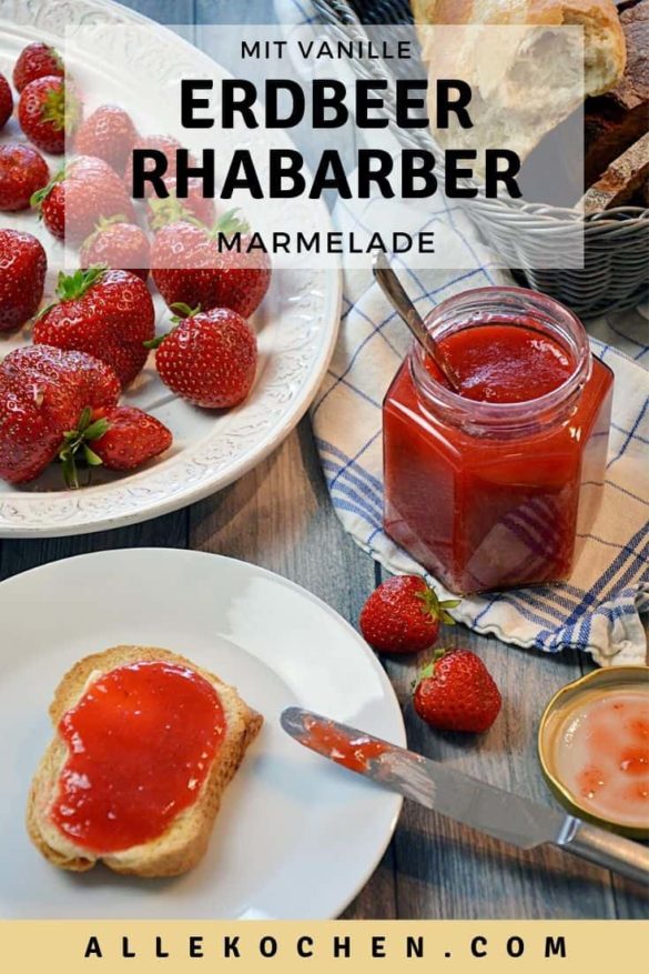Beste Erdbeer-Rhabarber-Marmelade mit Vanille - AlleKochen.com